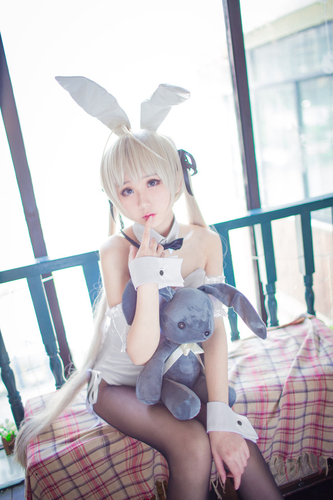 【COS正片】缘之空 穹妹 兔女郎 COSPLAY-第17张