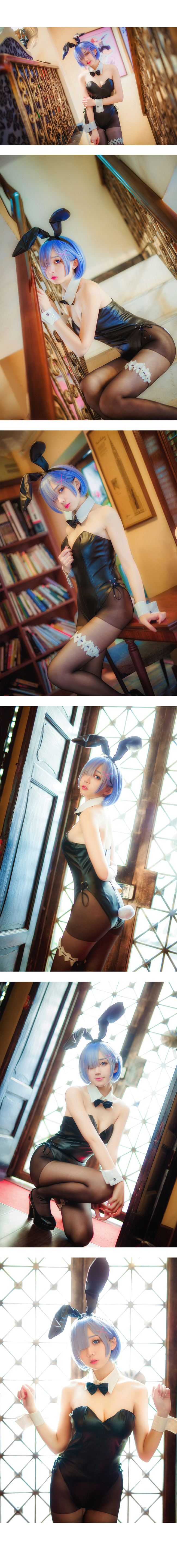 【COS正片】蕾姆 同人 兔女郎 COSPLAY-第4张