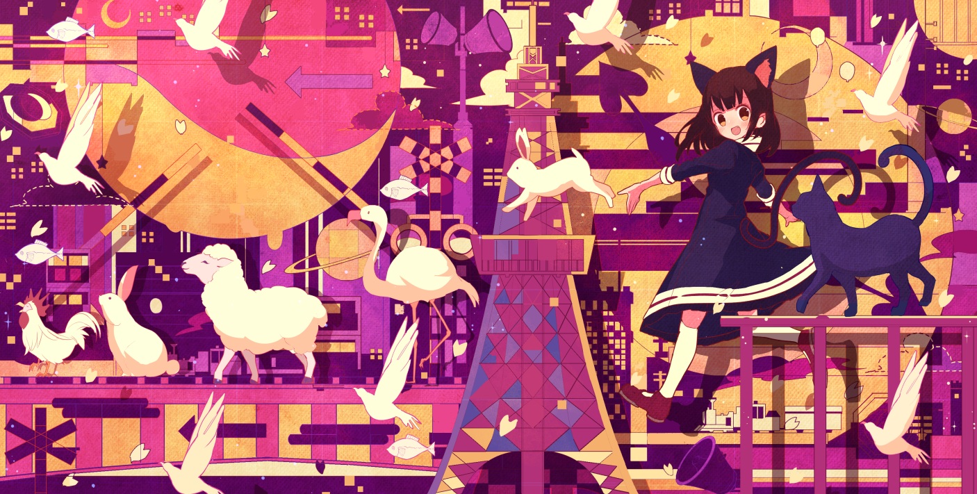 动漫美图之美少女自然美景 插画-第6张