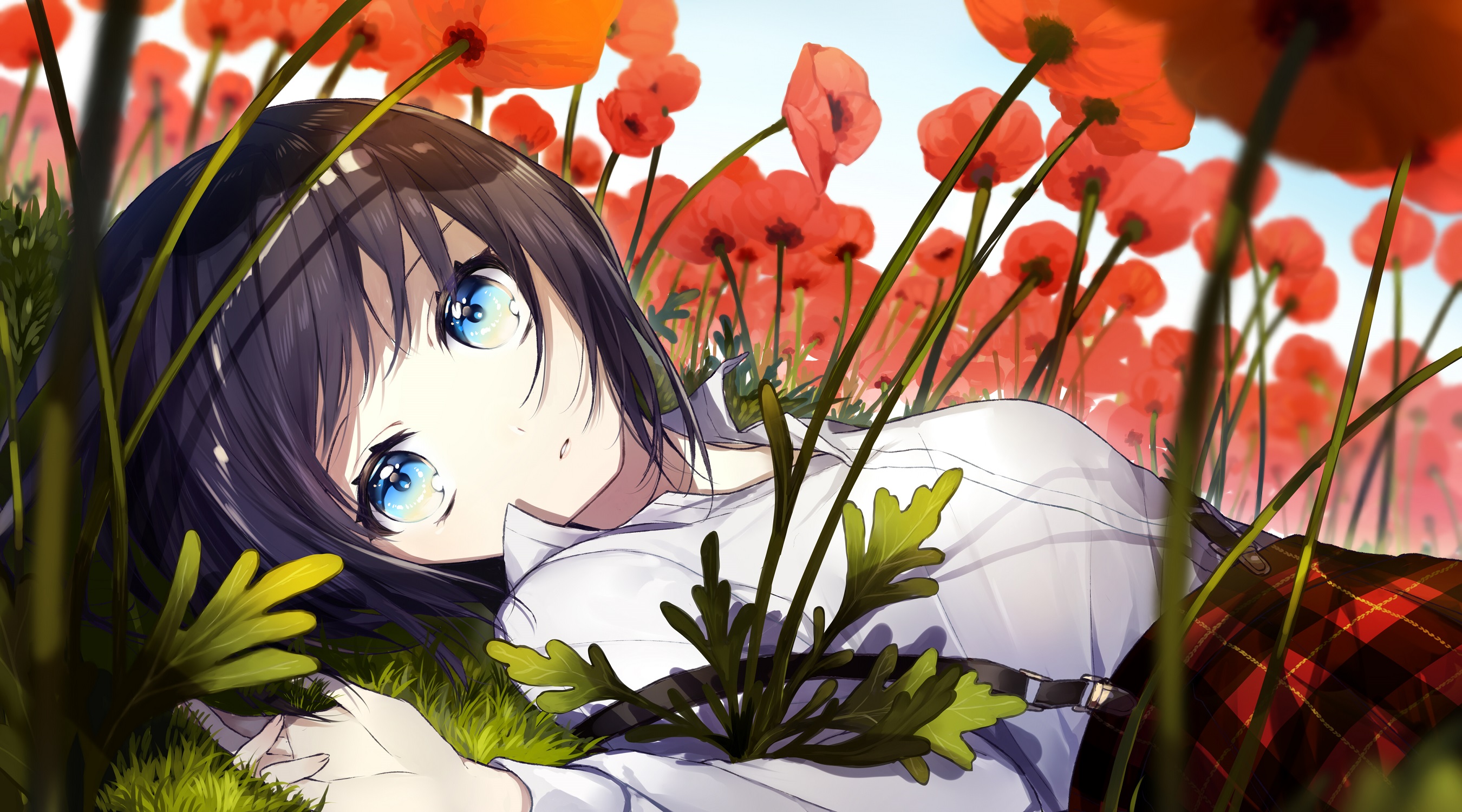 动漫美图之美少女自然美景 插画-第6张