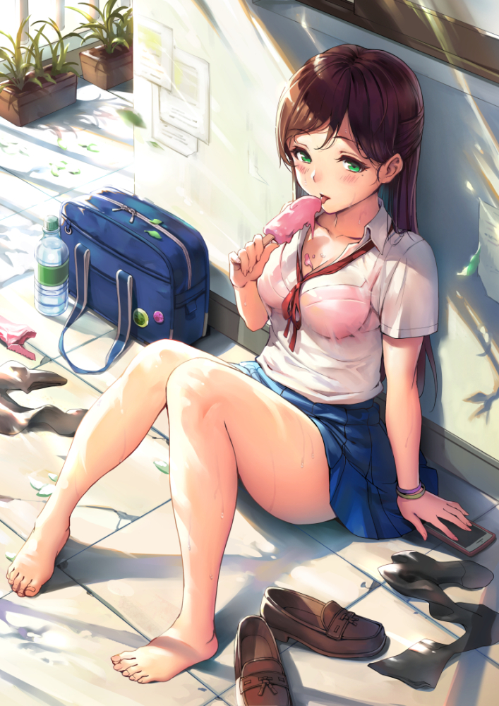 是汗水还是雨水打湿了你的衣服 少女与湿身特辑 P站画师-第5张