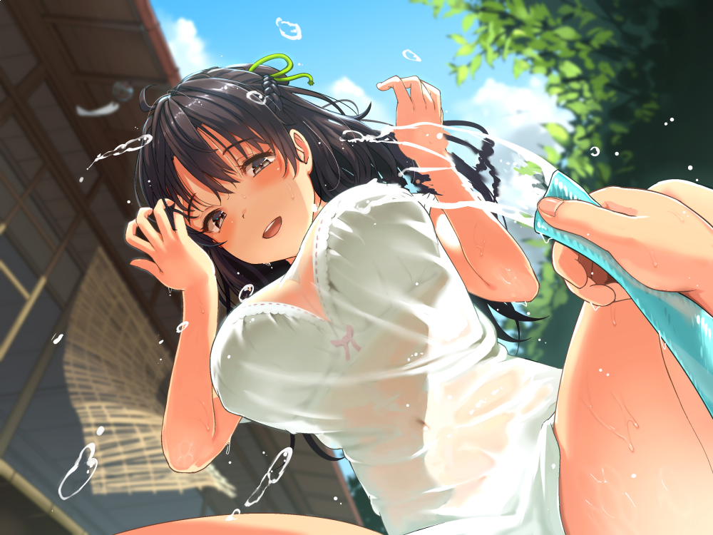是汗水还是雨水打湿了你的衣服 少女与湿身特辑 P站画师-第6张