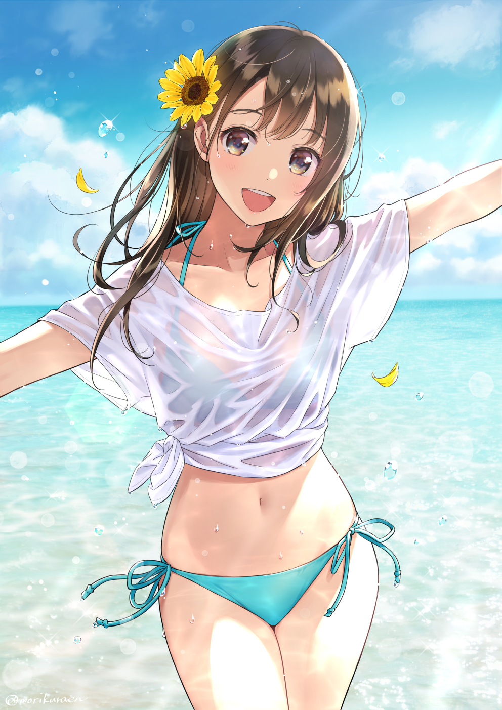 是汗水还是雨水打湿了你的衣服 少女与湿身特辑 P站画师-第5张