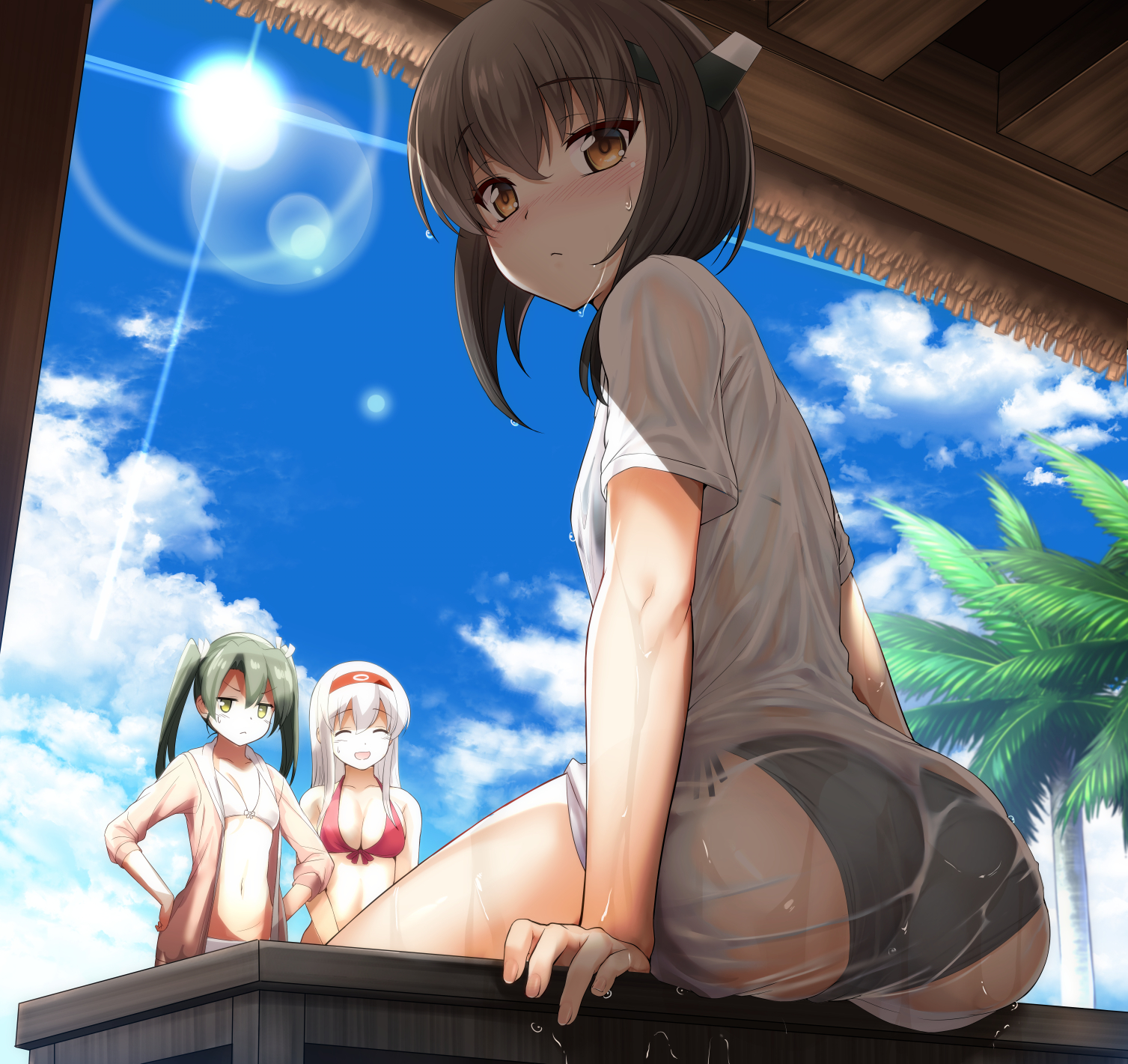 是汗水还是雨水打湿了你的衣服 少女与湿身特辑 P站画师-第2张
