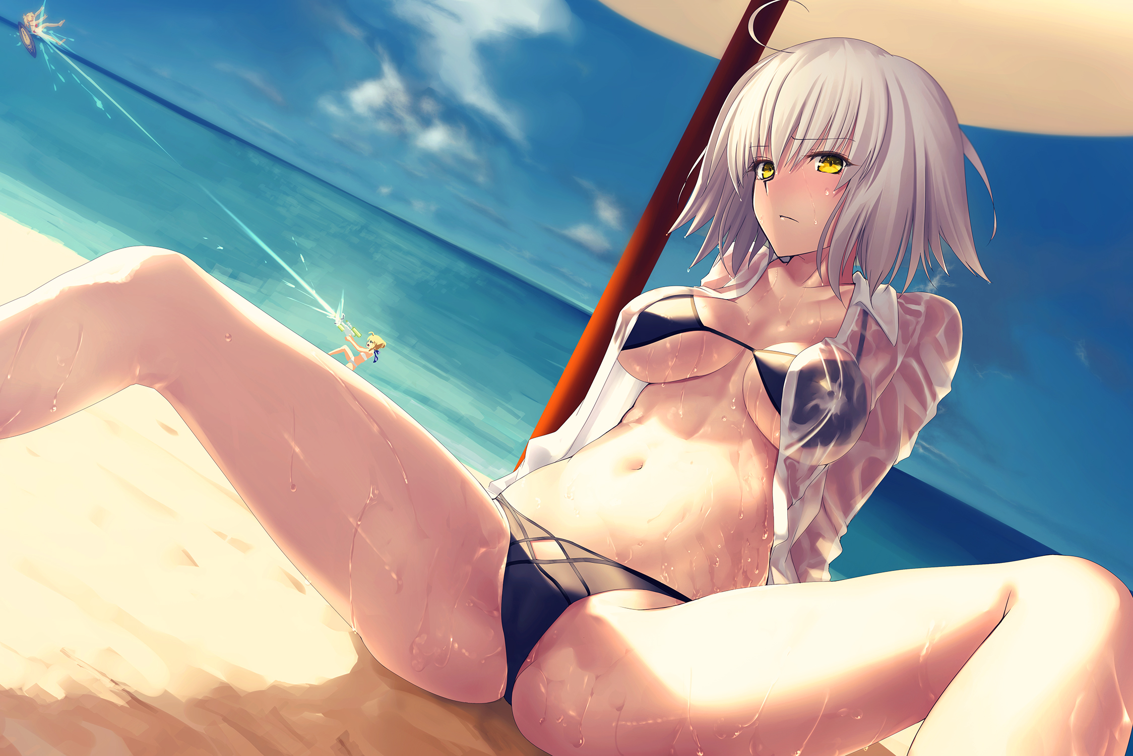 是汗水还是雨水打湿了你的衣服 少女与湿身特辑 P站画师-第3张