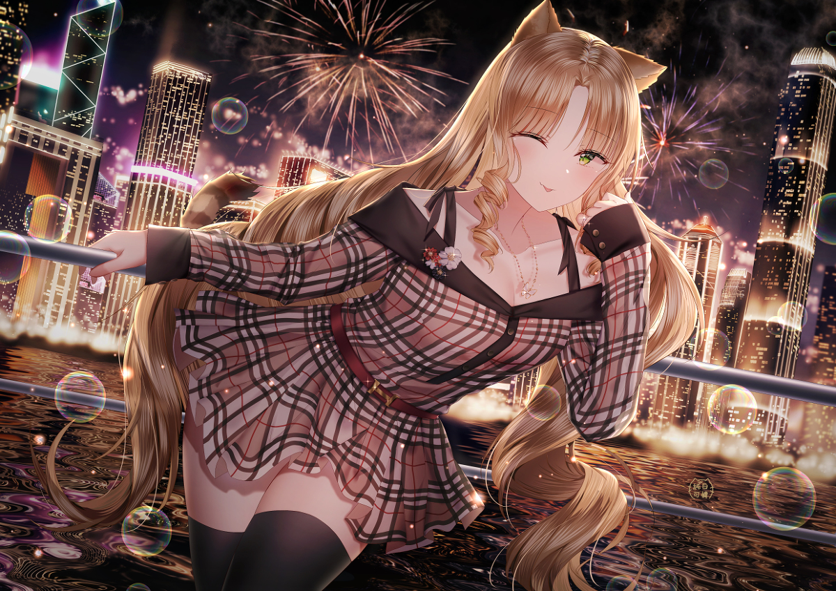 [壁纸]#明日方舟 #诗怀雅 新年 烟花 [4K壁纸] 电脑壁纸-第1张