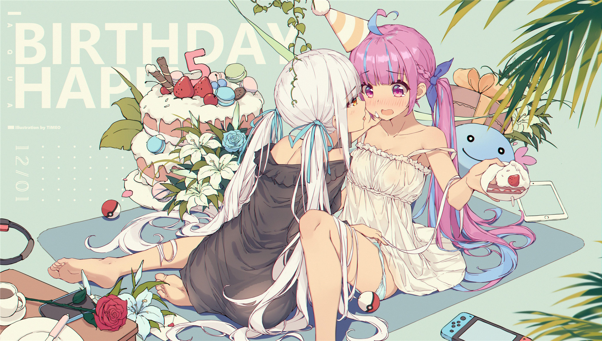 [动漫图集] 明日方舟 兽耳护士 海滩比基尼 152张 P站美图-第2张