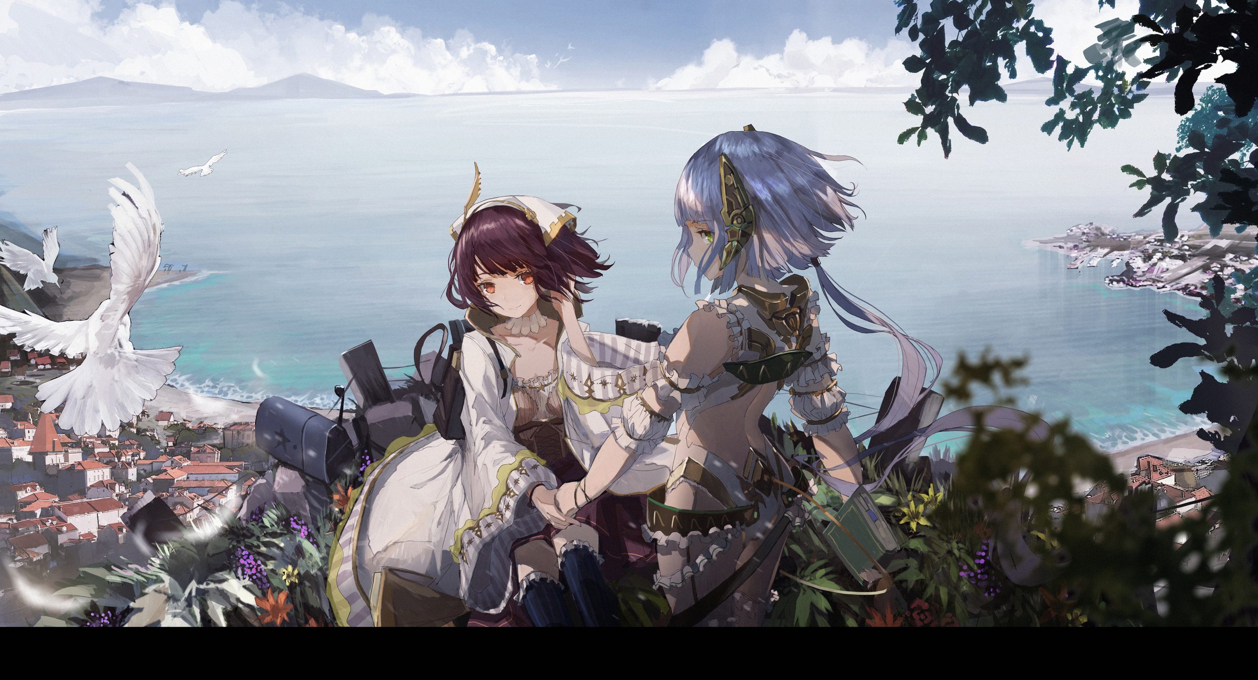 [壁纸]海边海岸 海风 地平线 Atelier Lydie 和 Suelle 普拉芙妲4k动漫壁纸 美图-第1张