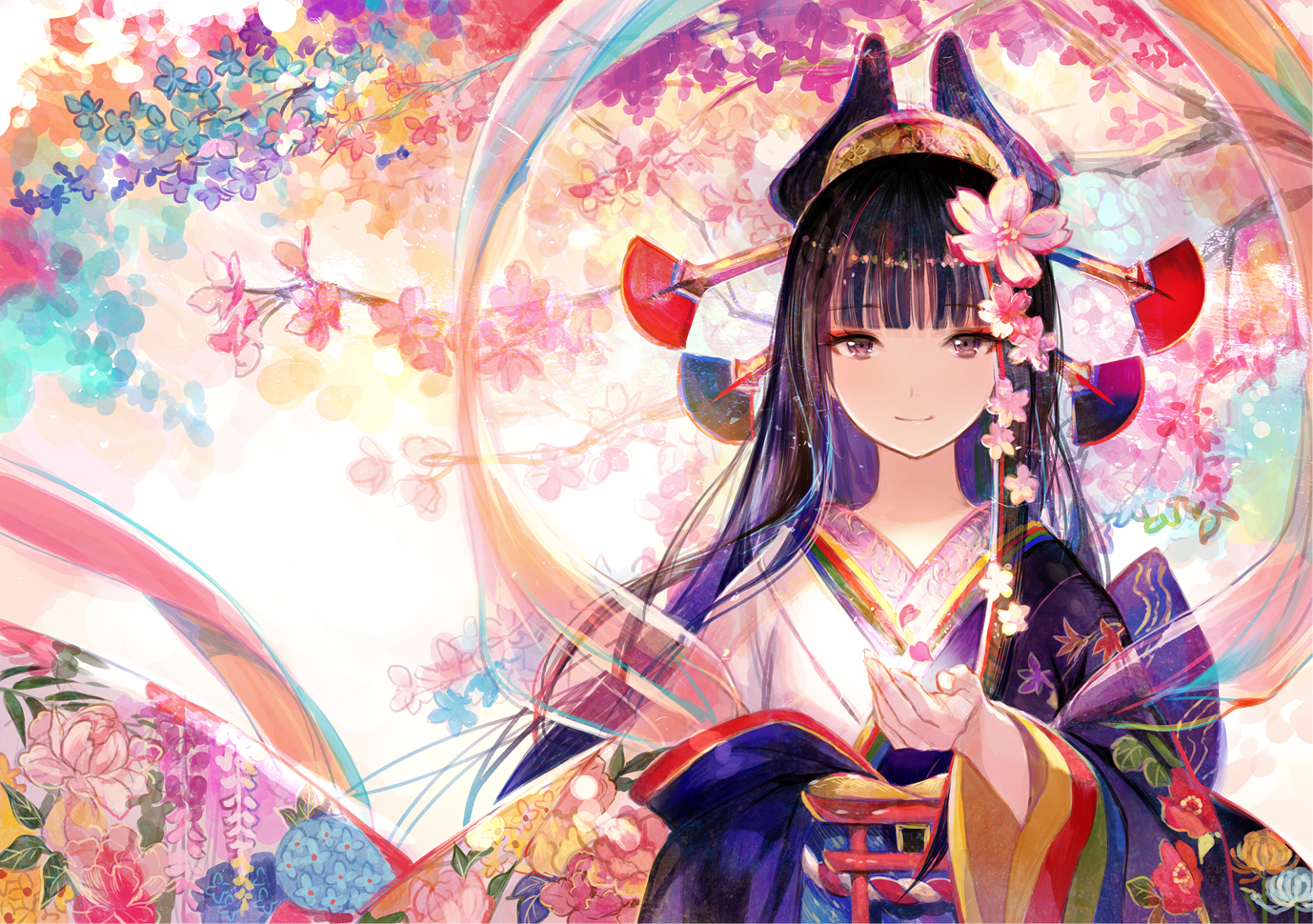 [P站推荐图集]穿着和服的美少女和兽耳妖尾少女 P站画师-第4张