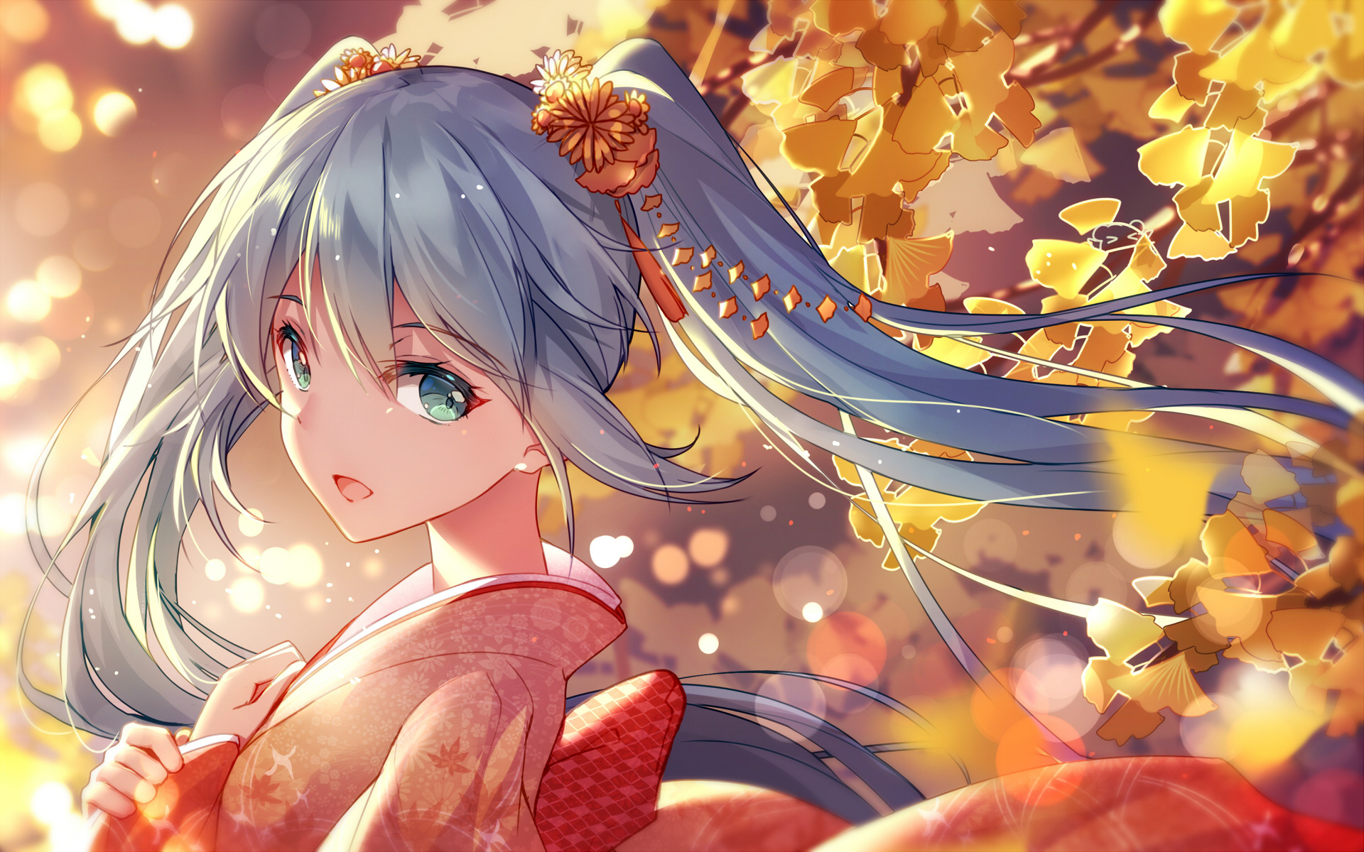 [P站推荐图集]穿着和服的美少女和兽耳妖尾少女 P站画师-第5张
