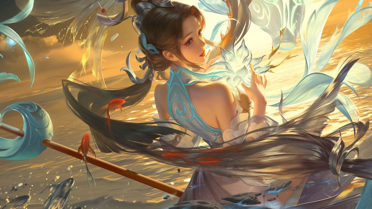 【电脑壁纸】白鹤梁神女 大乔 貂蝉遇见胡旋 西施-游龙清影 高清电脑壁纸第3期王者荣耀特辑 电脑壁纸-第1张