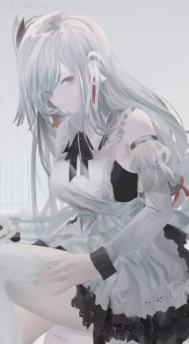 【P站画师】今日插画，双马尾猫耳JK萌妹在操场等你 P站画师-第6张