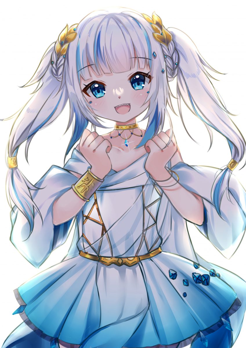 【插画】制服恶魔娘 水手服女孩 双马尾的噶嗚·古拉 黑丝JK P站美图-第6张