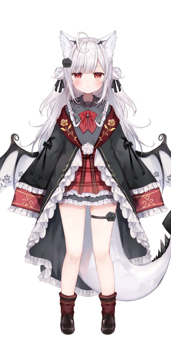 【全面屏手机壁纸】原神刻晴黑丝 兽耳女孩子 可爱的猫咪 手机壁纸第20220118期 手机壁纸-第2张