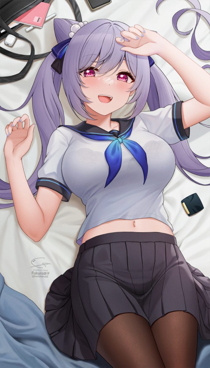 【P站插画】碧蓝航线 恶毒 制服妹子 原神刻晴 P站美图-第9张
