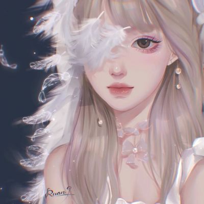 手绘头像女，好看优质喜欢你笑时候的样子