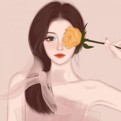手绘头像女，好看优质喜欢你笑时候的样子