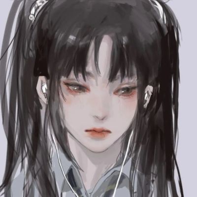 手绘头像女简单干净，时间可以淡忘所有