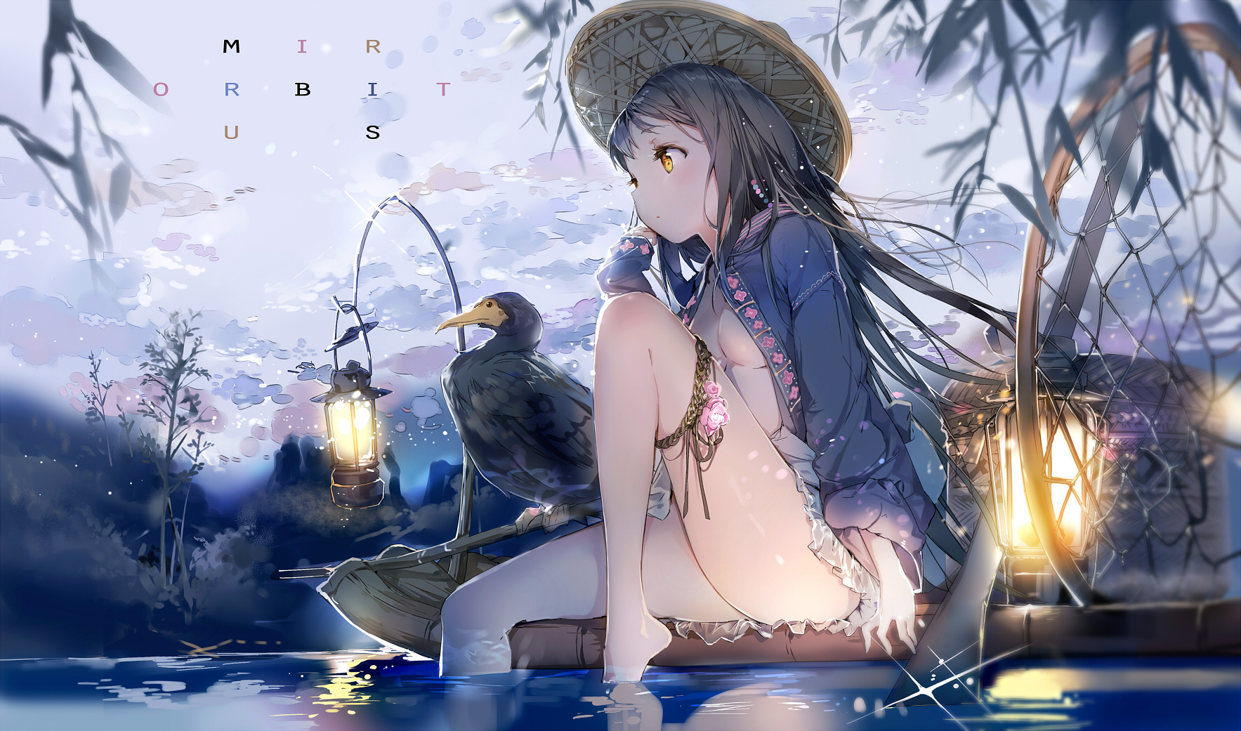 P站插画 妹子 鸬鹚捕鱼@Anmi P站美图-第1张