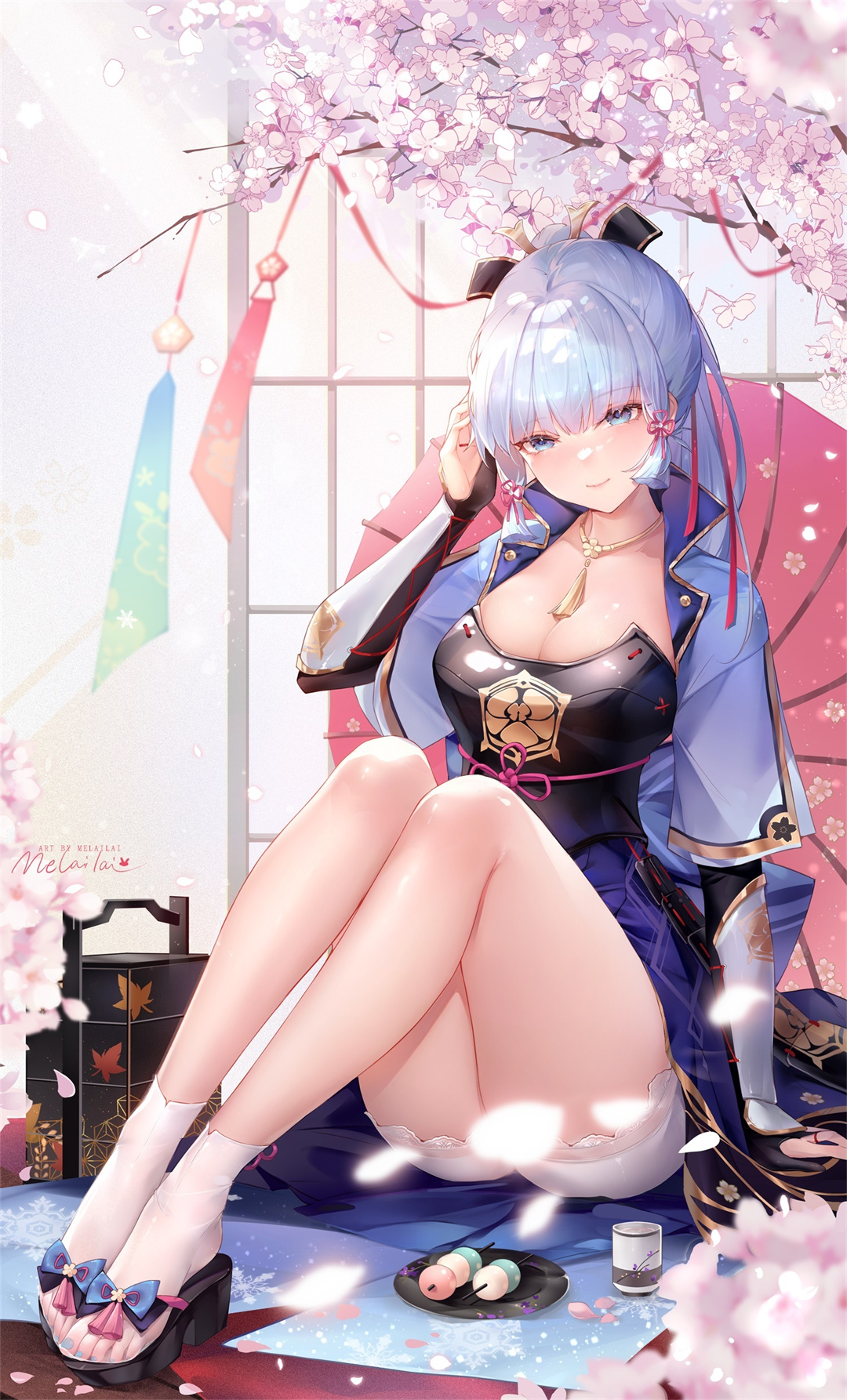 P站插画  原神 神里绫华 美腿 少女 P站美图-第2张