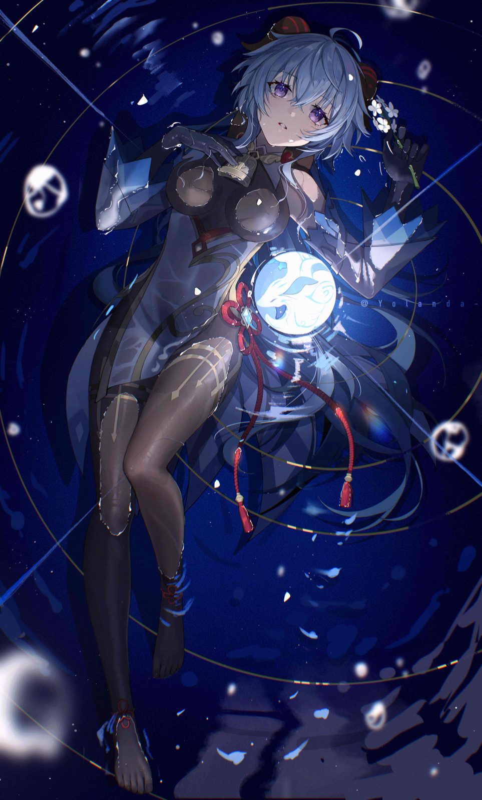 P站插画 原神 甘雨 黑丝@Yolanda 插画-第1张