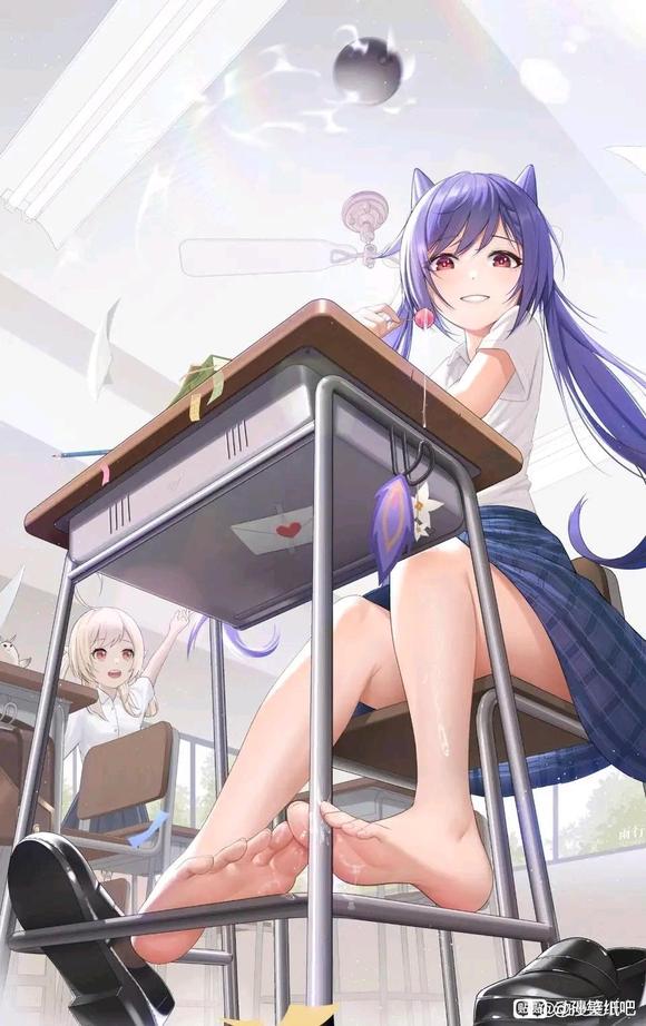 P站插画  原创  原神 刻晴 制服黑丝@雨行YUHANG P站美图-第1张