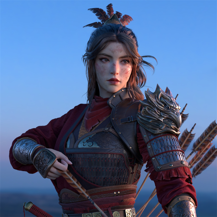 ART 3D CG 建模 弓箭手  鹰@Zefeng YANG 插画-第1张