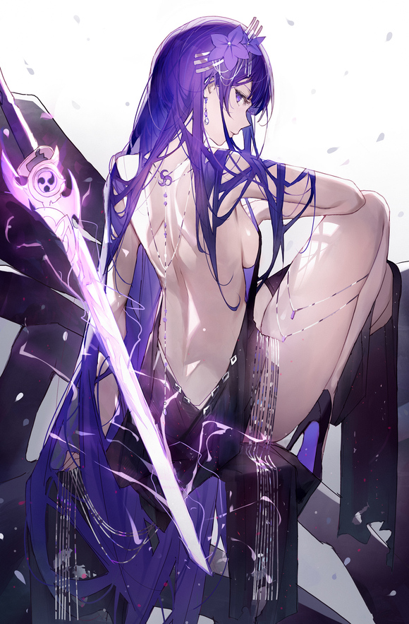 P站插画  原神 八重神子  深渊 后背@Qiandai以宇 P站美图-第1张