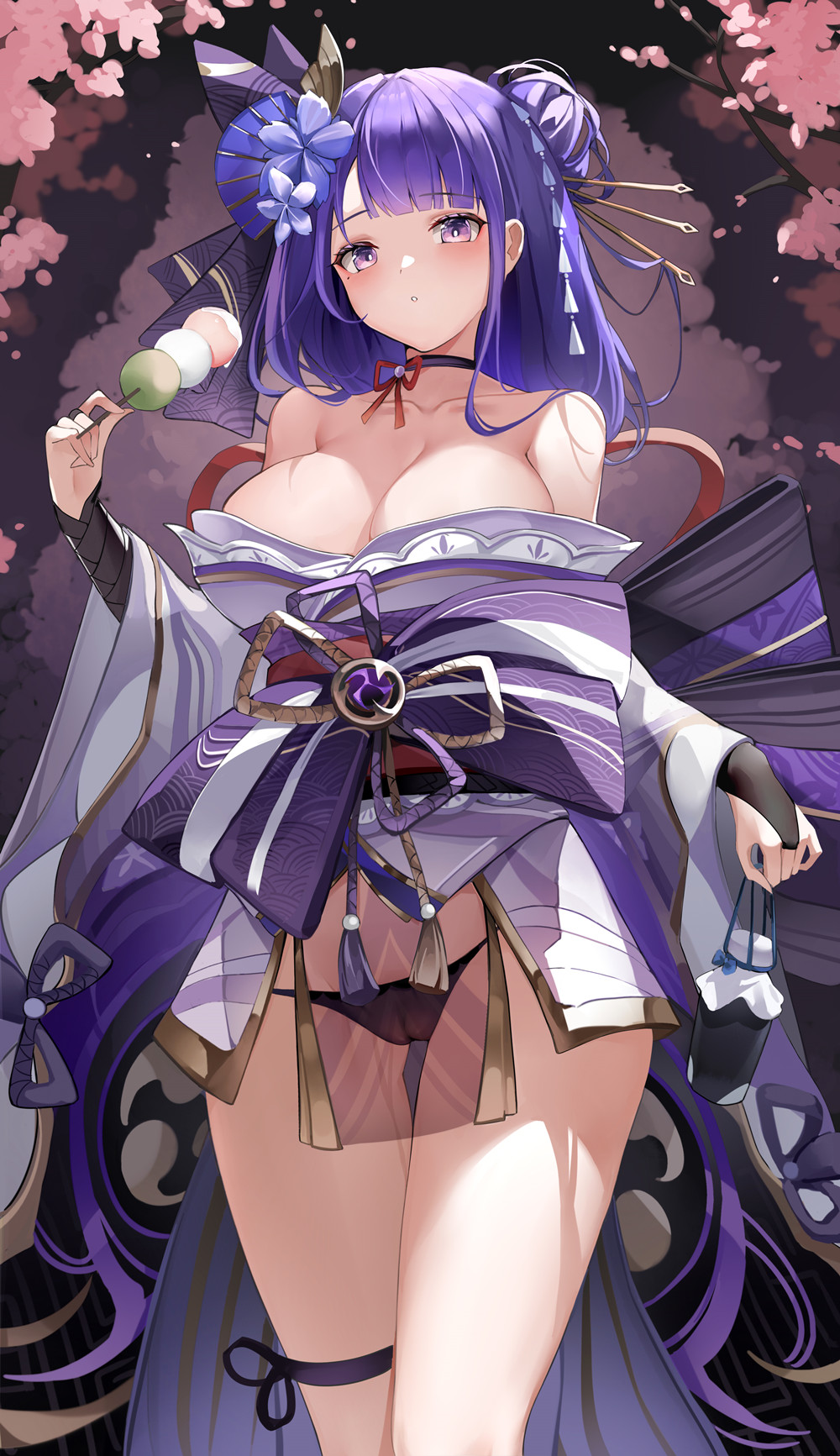 P站插画 偷偷出来逛祭典的将军大人~ 原神 雷电将军@巴莎卡_R P站美图-第1张