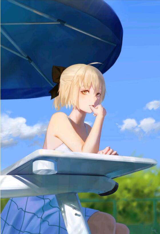 P站插画 长得大概是她吧 Ffate/Grandorder 冲田总司@Leiq P站美图-第1张