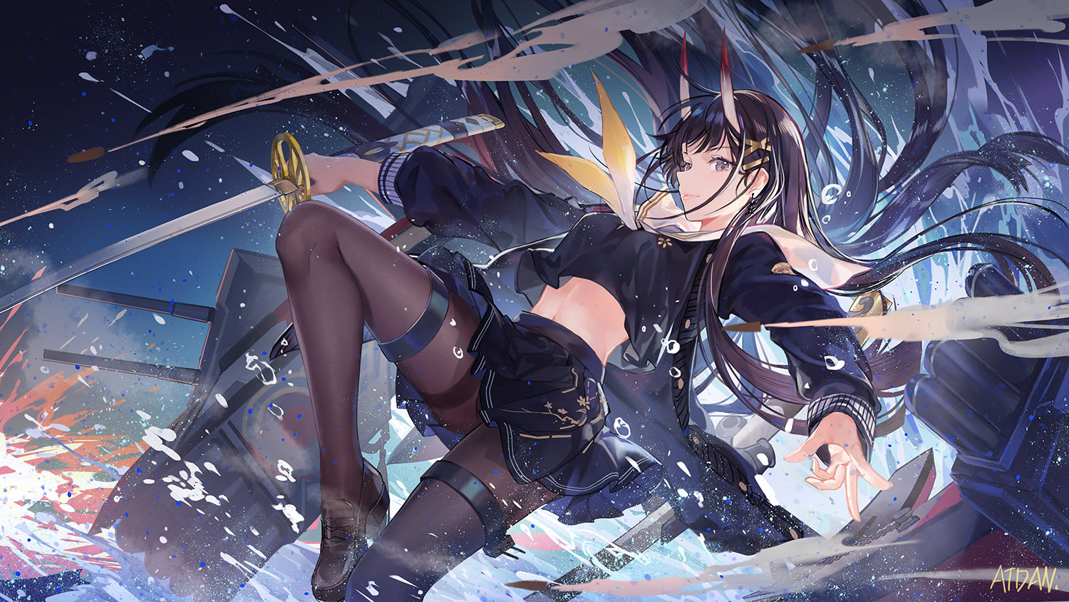 P站插画 pixiv 碧蓝航线 能代黑丝袜@ATDAN- P站美图-第1张