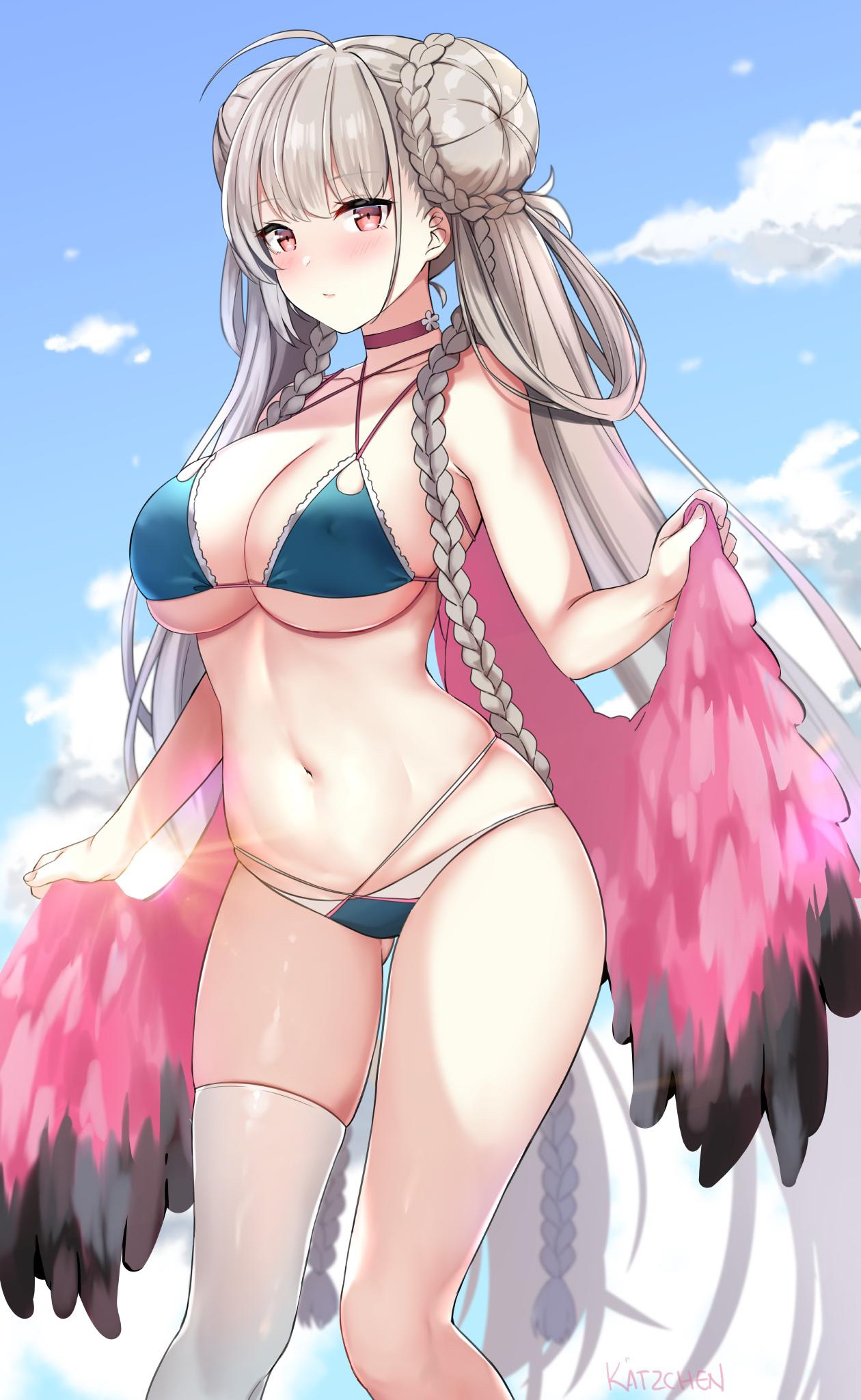 P站插画 pixiv 碧蓝航线 可畏 泳装@Kätzchen P站美图-第1张