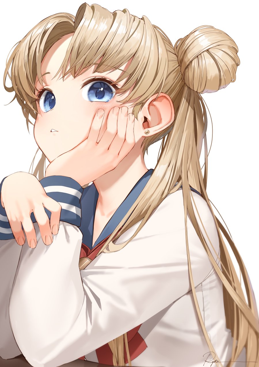 动漫插画 双马尾丸子头 可爱 女孩@ry_o_ta_ 插画-第2张