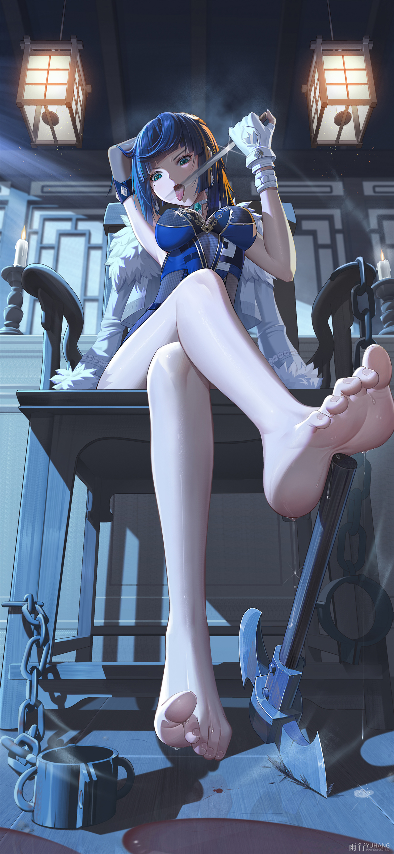 P站插画 原创 原神 裸足夜兰@雨行YUHANG P站美图-第2张
