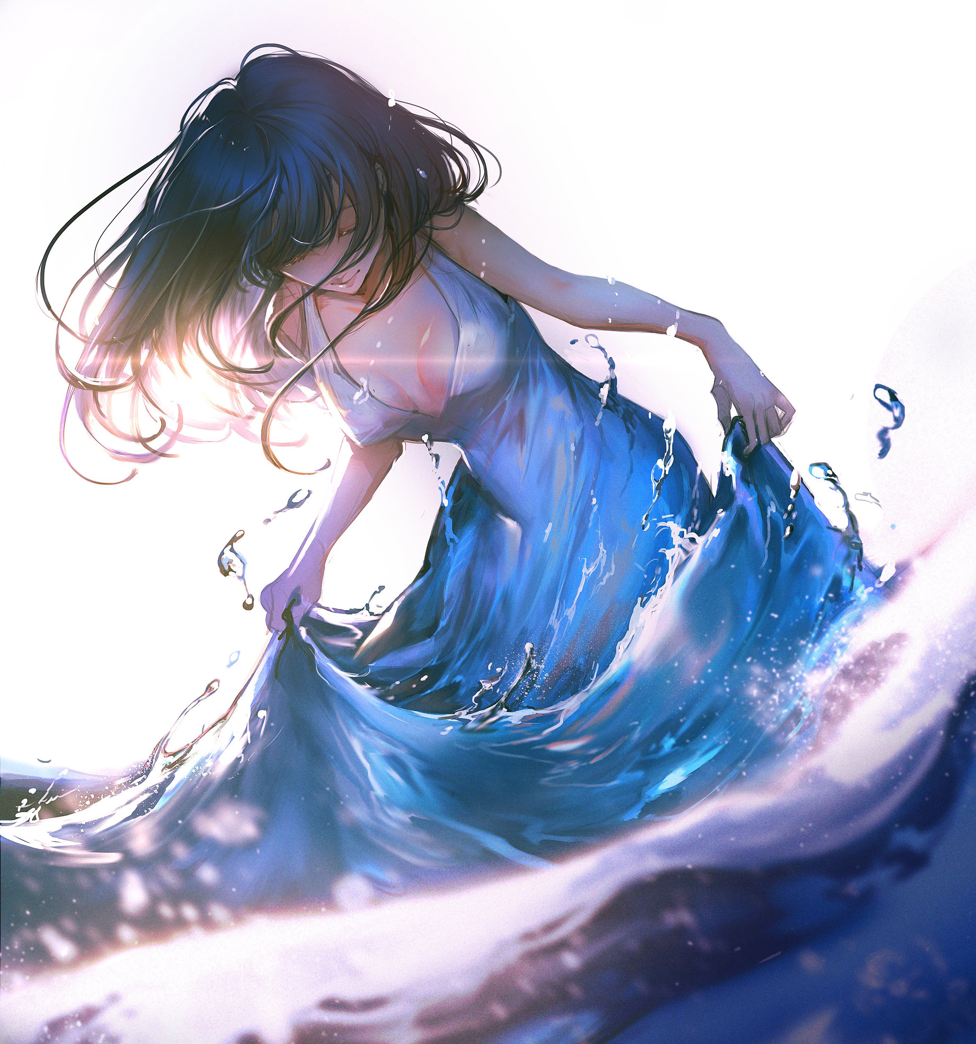 【P站插画推荐】当在浑浊里呆久了，连清澈的瞬间都会忘记，舒适的冰凉感，插画特辑 - P站美图-第4张