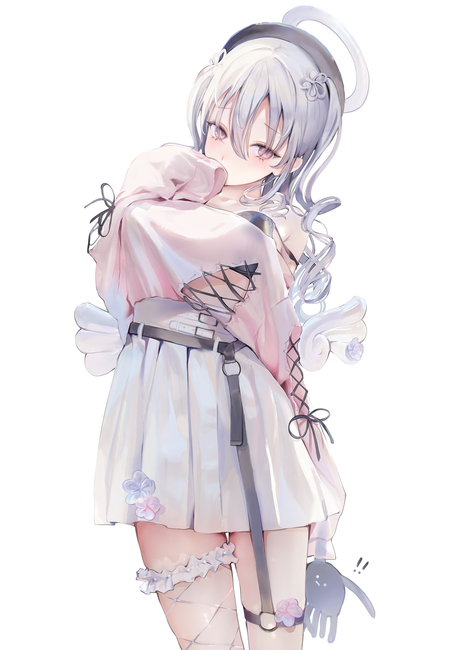 原图插画 渔网  长筒袜  翅膀 天使@JIMA P站美图-第1张