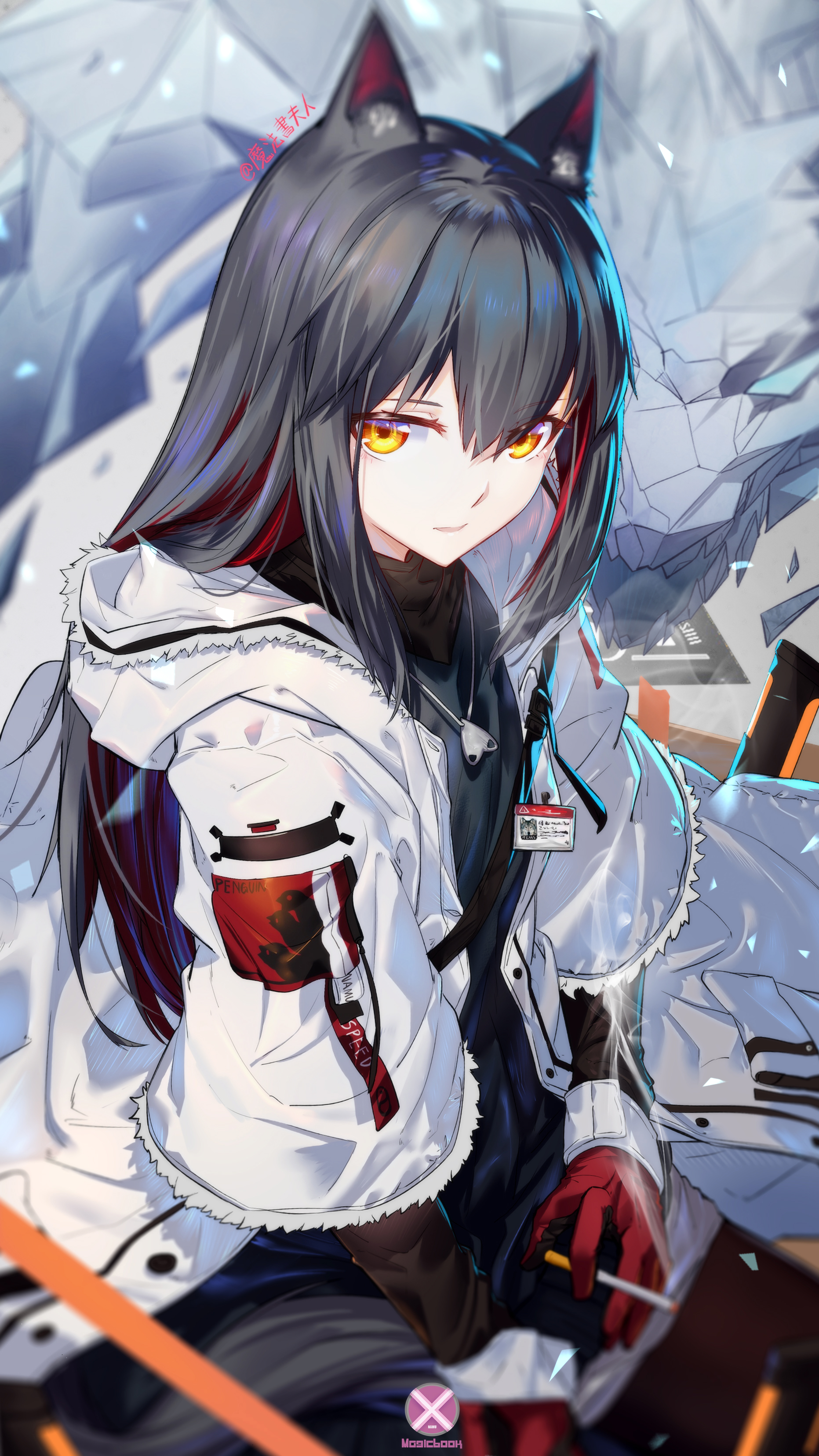 【P站插画推荐】沉默寡言的兽耳信使 明日方舟 德克萨斯同人插画特辑 P站美图-第1张
