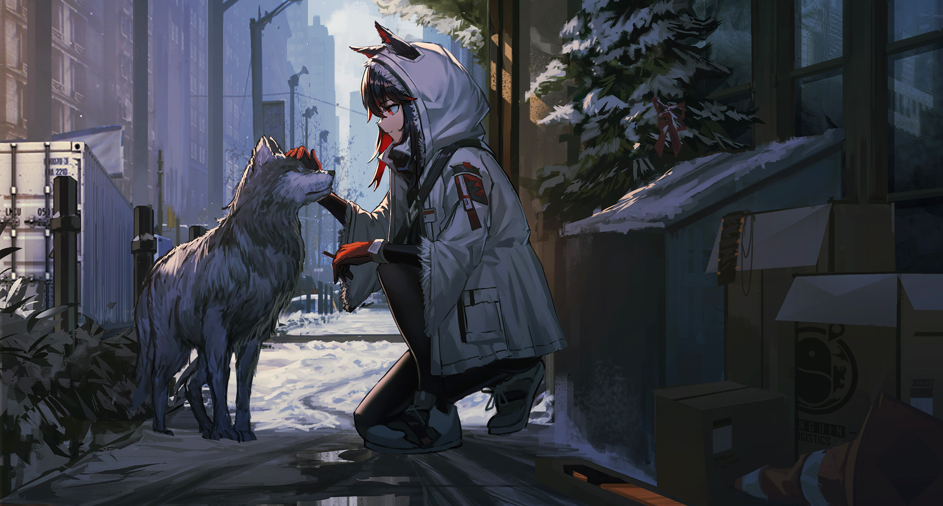 【P站插画推荐】沉默寡言的兽耳信使 明日方舟 德克萨斯同人插画特辑 P站美图-第8张