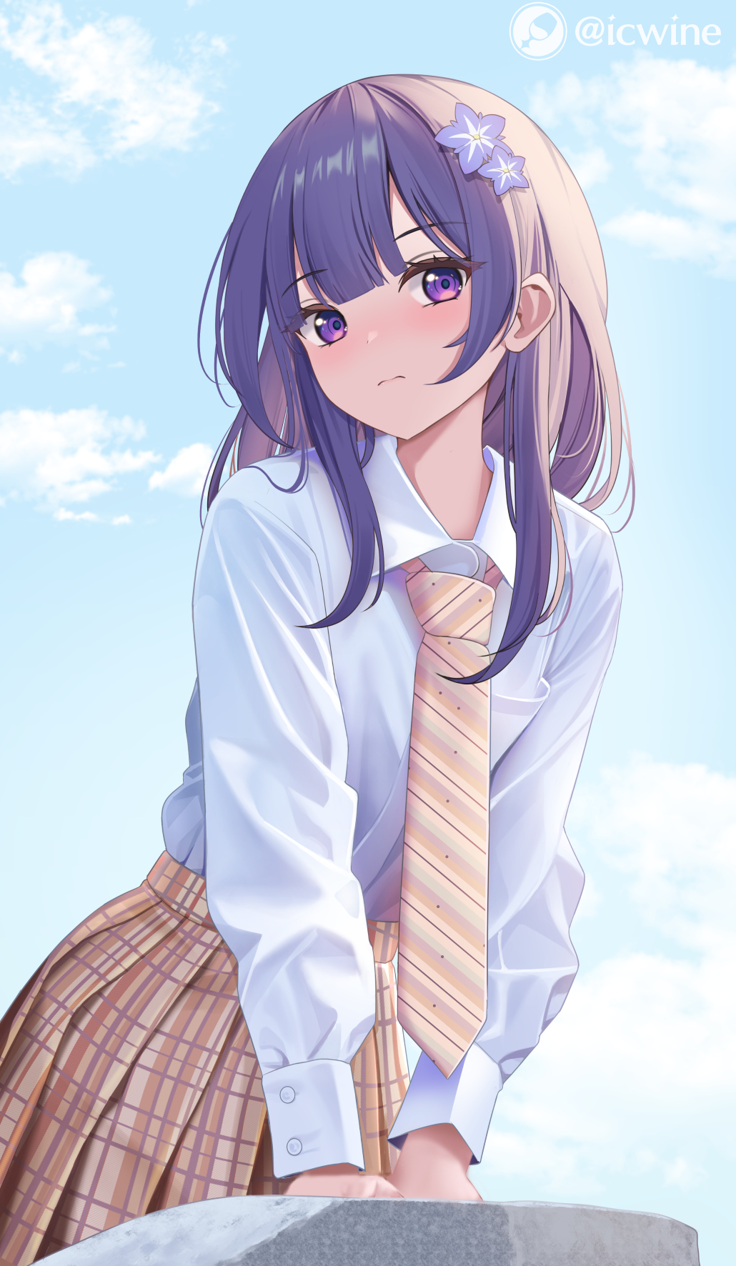 P站插画 原神 JK  雷电将军@アイスワイン@icwine P站美图-第1张
