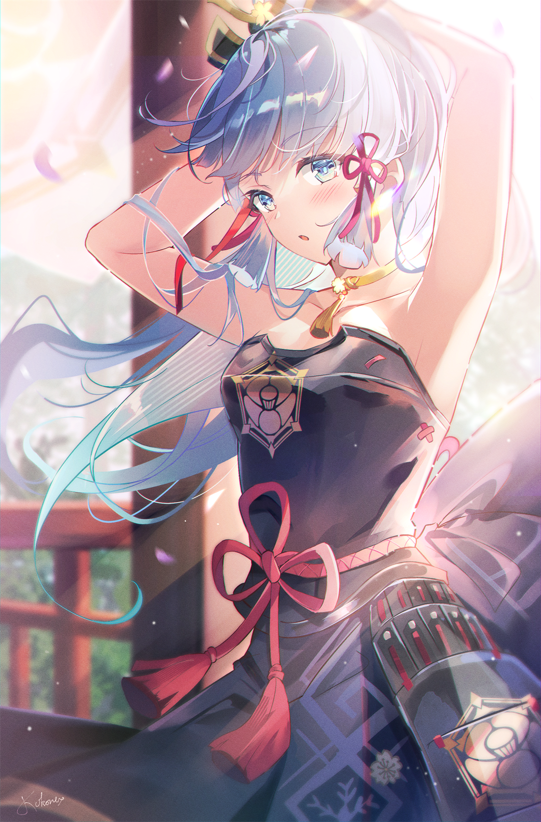 P站插画 原神 可愛 马尾神里 神里绫华@Kokonex P站美图-第1张
