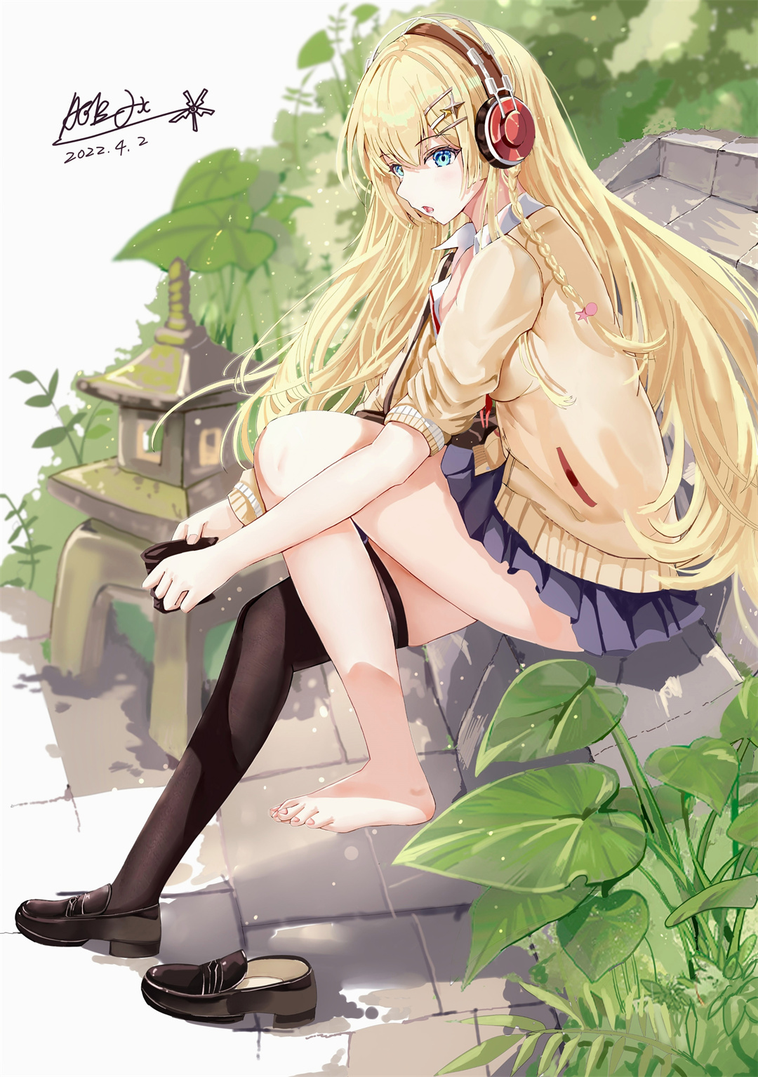 P站插画 碧蓝航线  赤脚制服 アズールレーン 金剛 @age fx P站美图-第1张