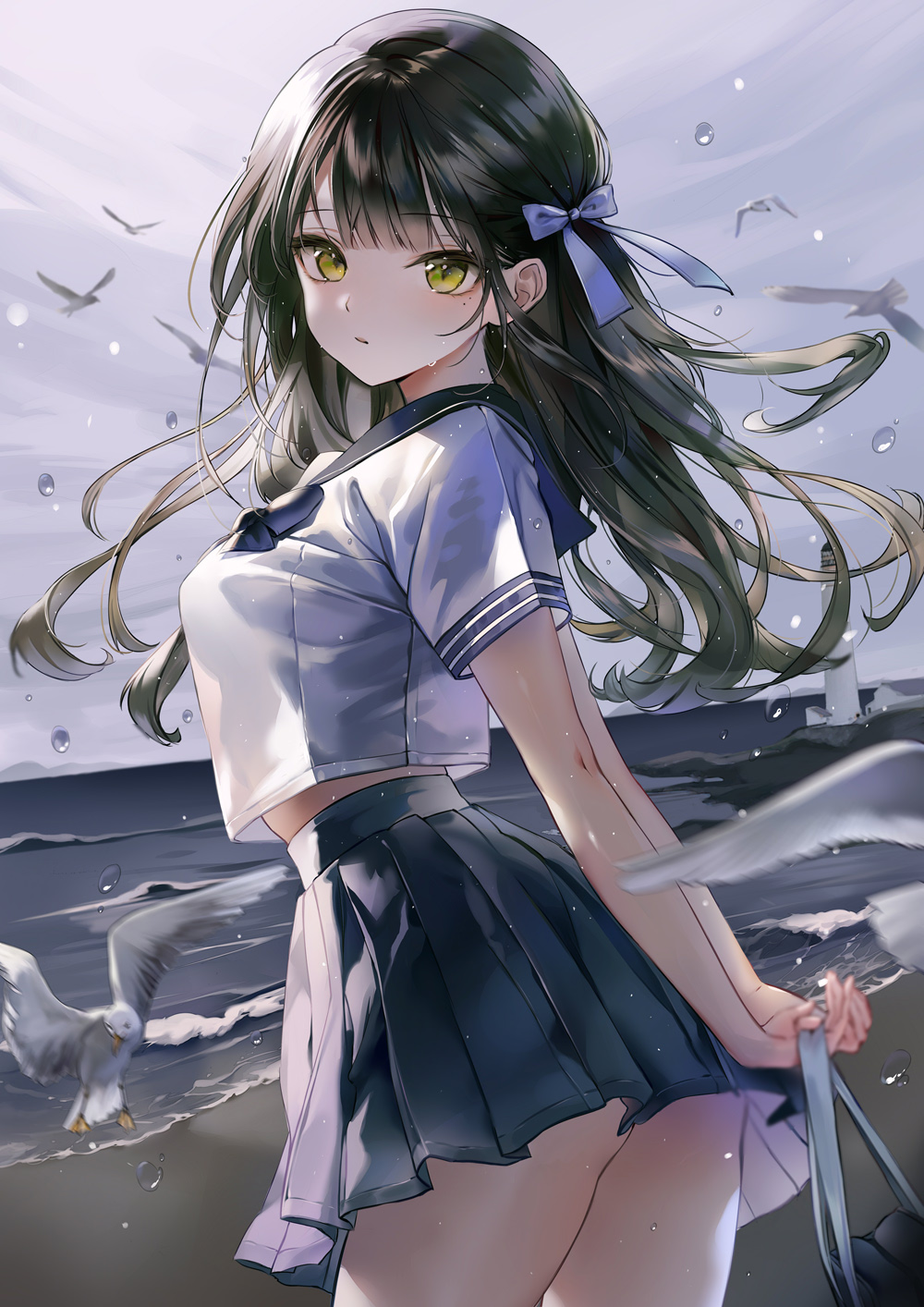 【P站插画推荐】连衫围裙女仆 JK制服 明春的插画作品 P站画师-第5张