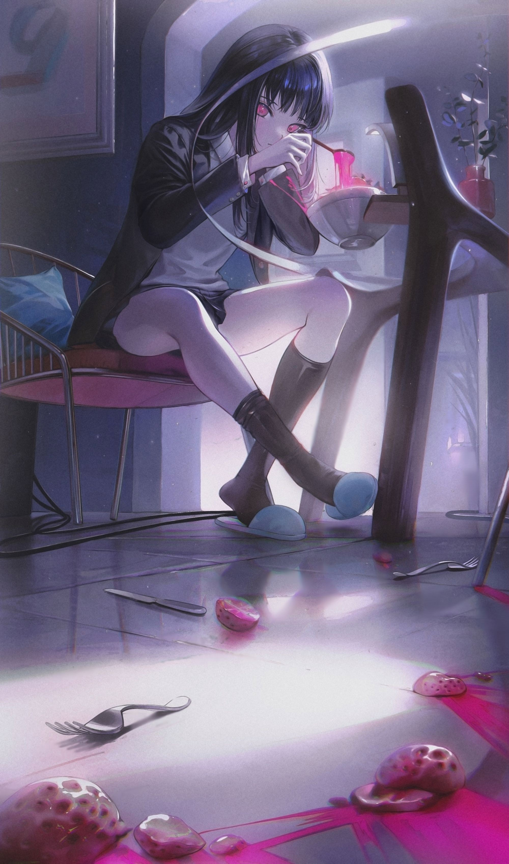 【P站插画推荐】连衫围裙女仆 JK制服 明春的插画作品 P站画师-第6张