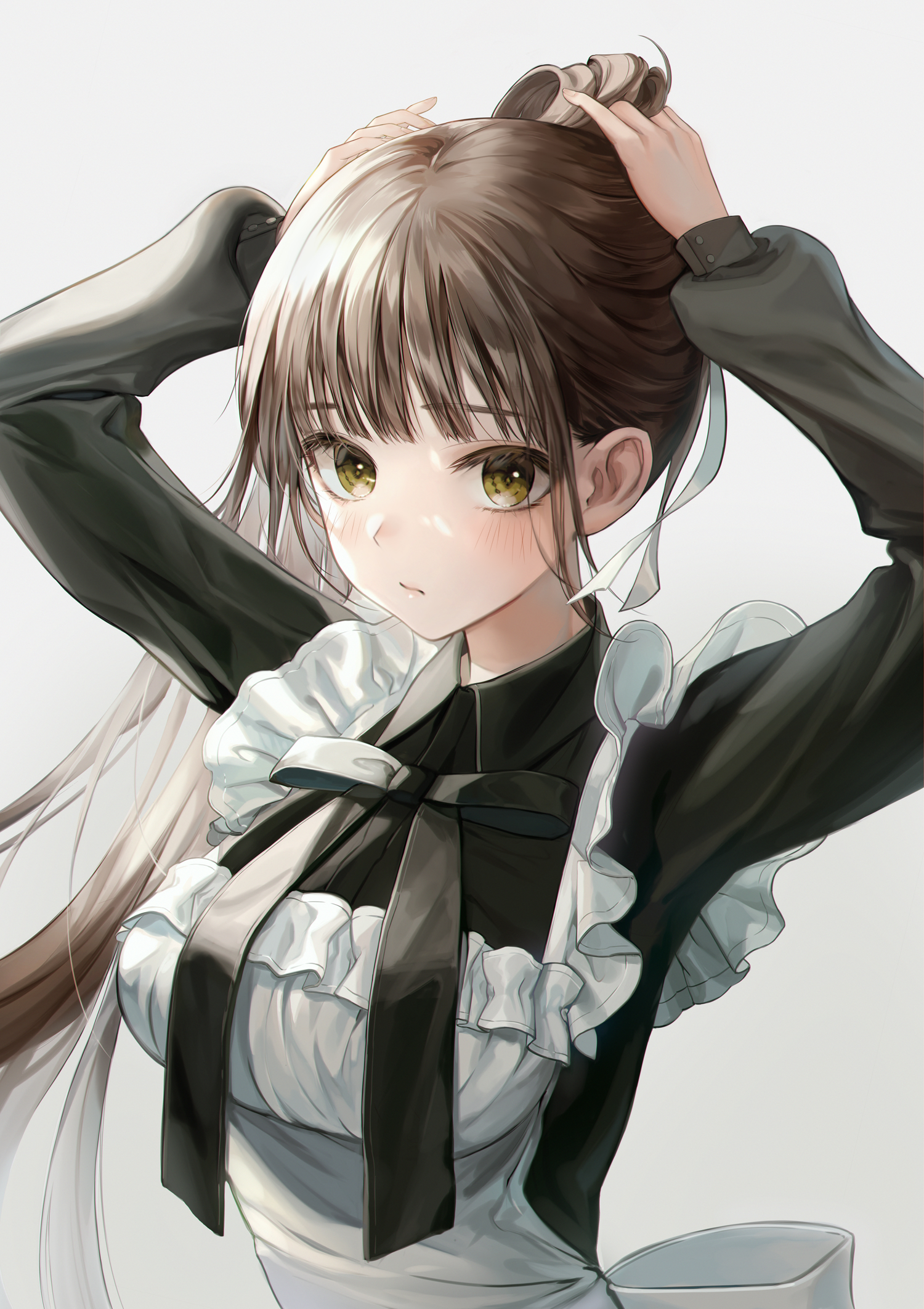 【P站插画推荐】连衫围裙女仆 JK制服 明春的插画作品 P站画师-第9张