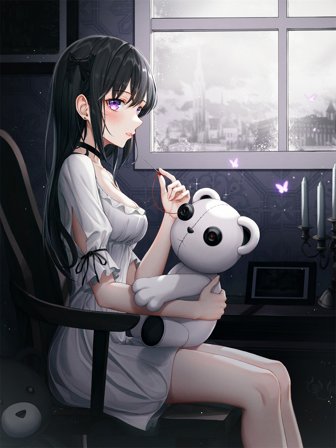 【P站画师推荐】黑长直美少女 甘雨 Saber 艾米莉娅 日本插画师Eichi的插画作品 P站画师-第1张