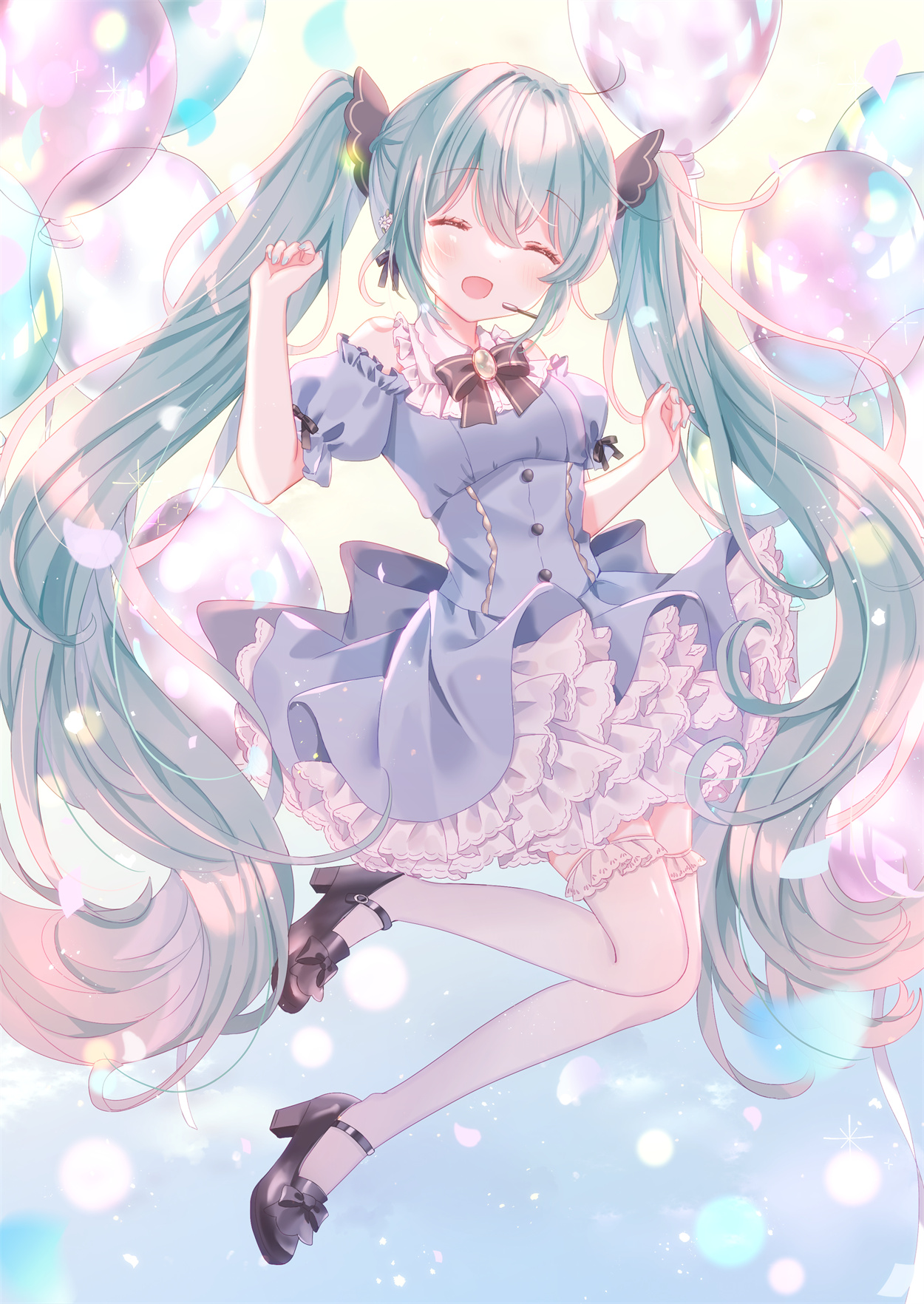 P站插画 初音未来  初音ミク  MIKU 虚拟歌手 双马尾初音 手机壁纸插画 3k壁纸 P站美图-第1张