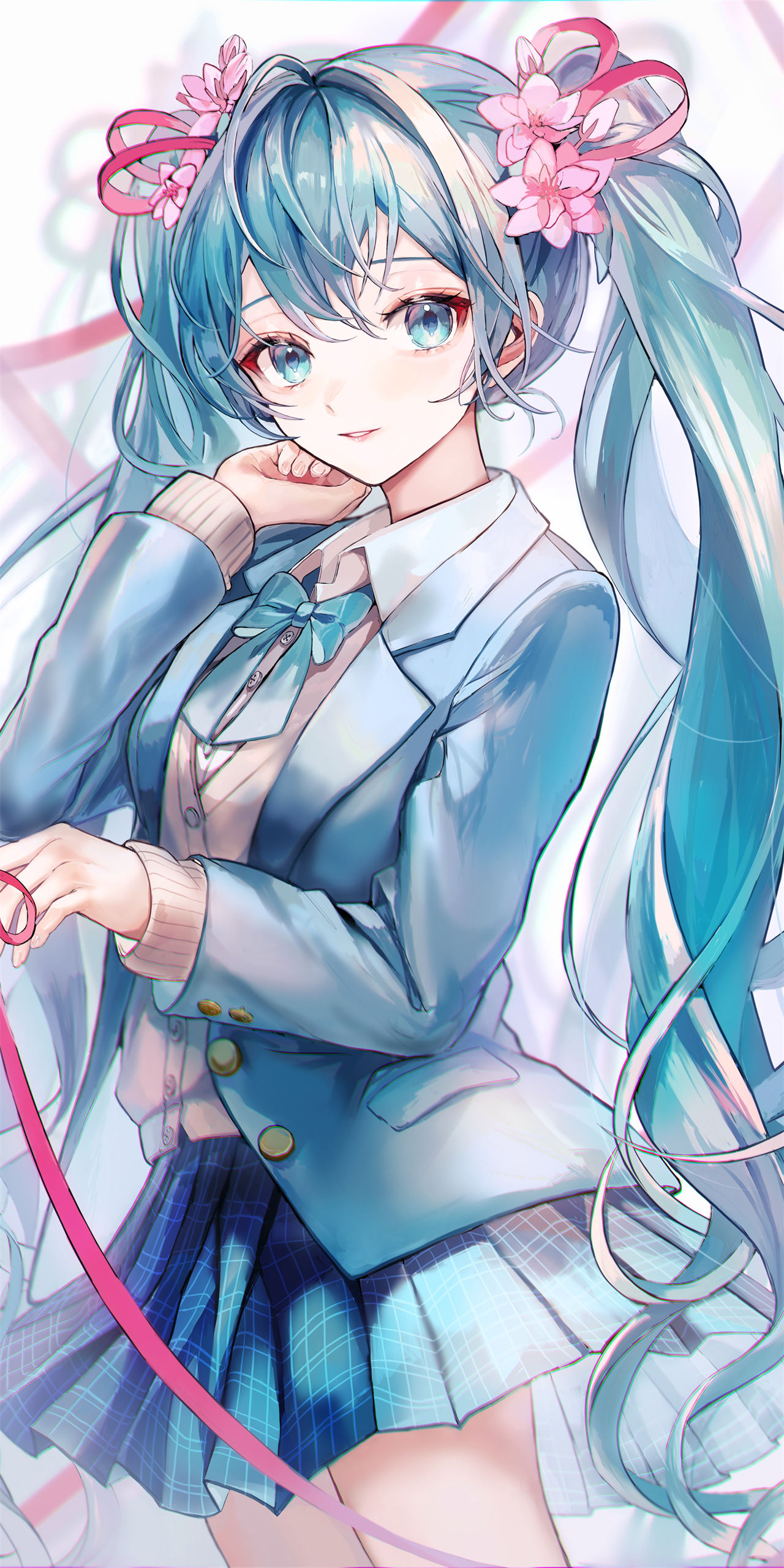【全屏手机壁纸】双马尾的初音未来 动漫手机壁纸推荐 2k壁纸 4k壁纸 二次元图片壁纸 0702期 手机壁纸-第1张