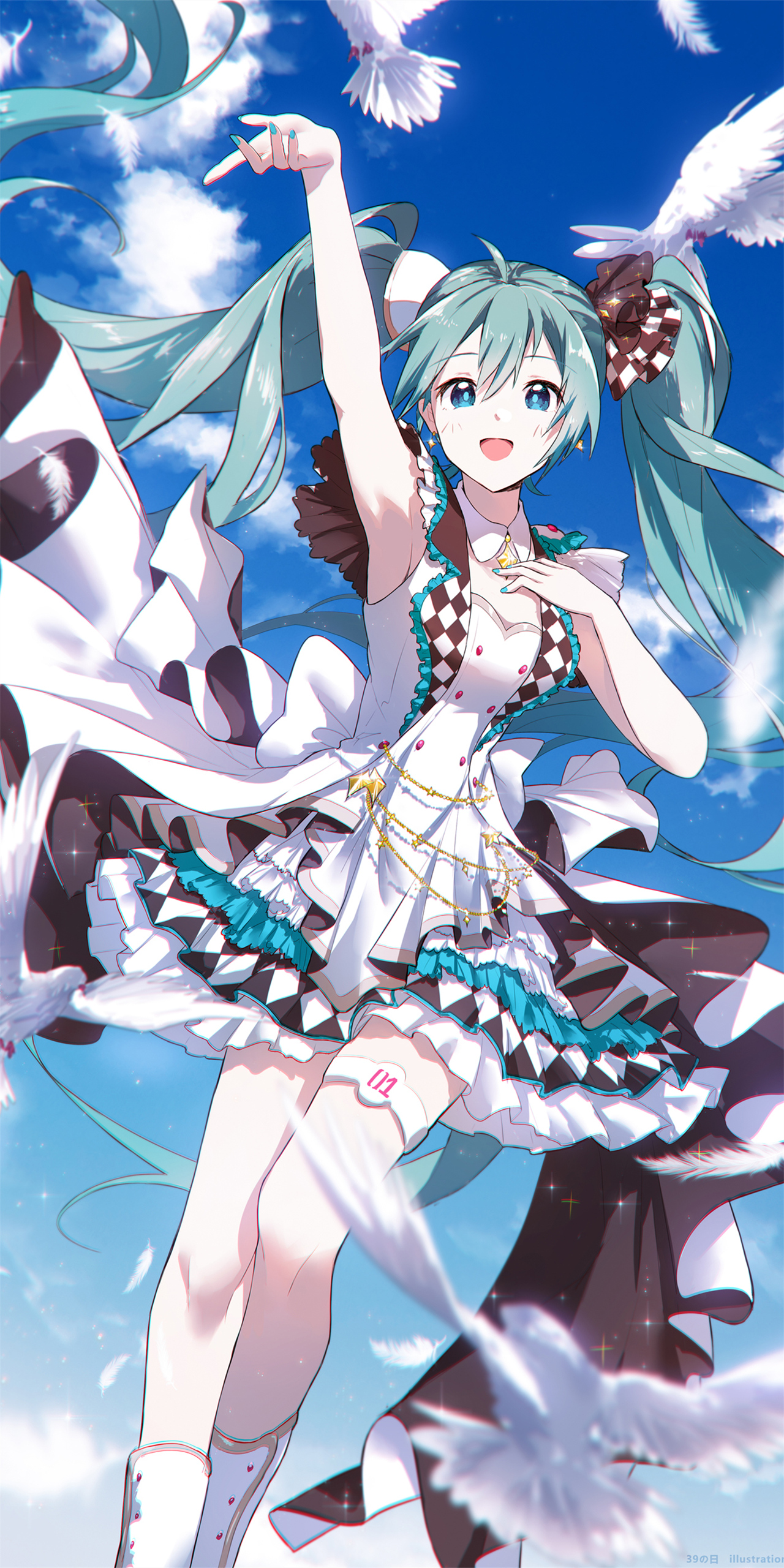 【全屏手机壁纸】双马尾的初音未来 动漫手机壁纸推荐 2k壁纸 4k壁纸 二次元图片壁纸 0702期 手机壁纸-第7张