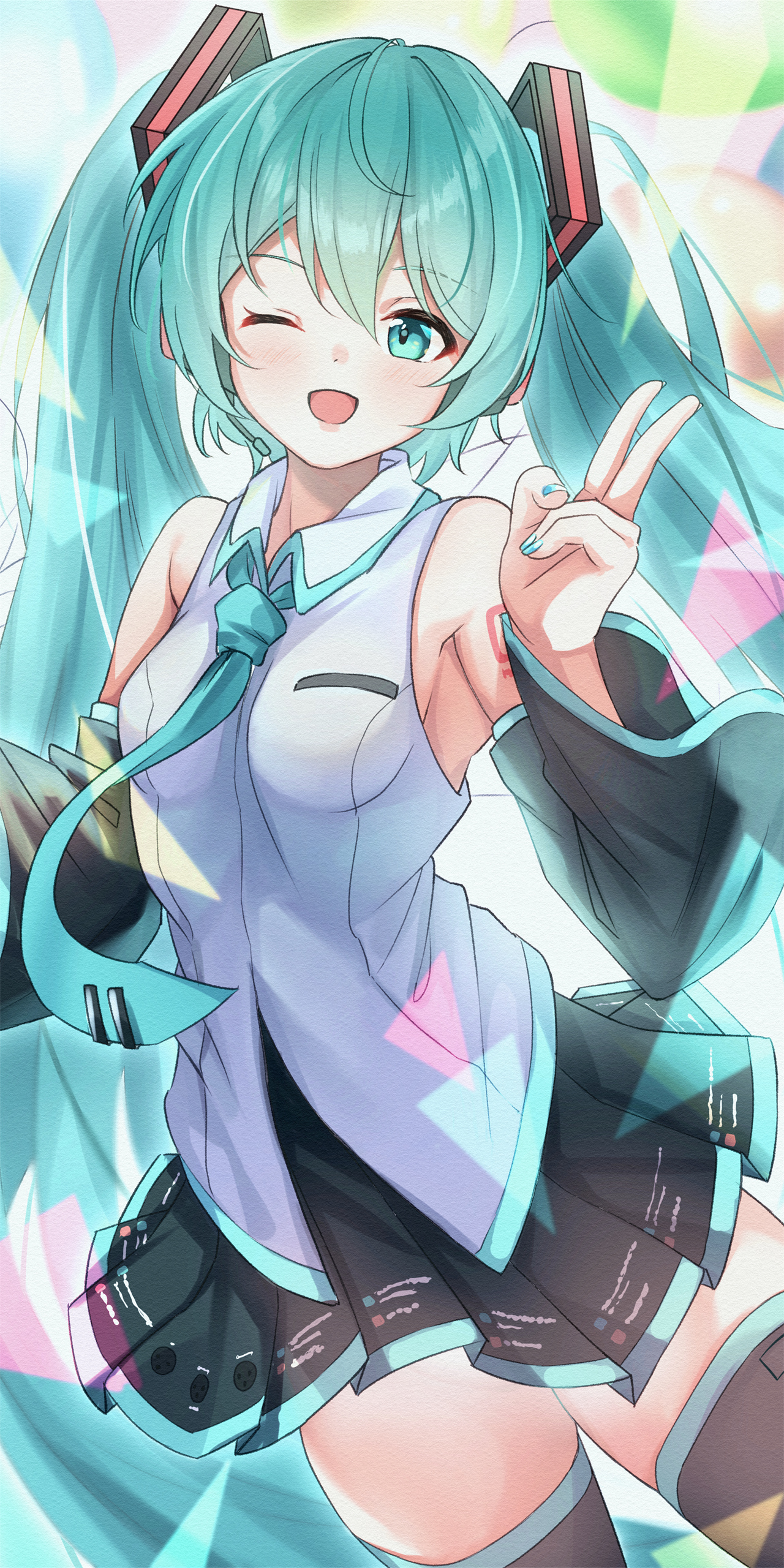 【全屏手机壁纸】双马尾的初音未来 动漫手机壁纸推荐 2k壁纸 4k壁纸 二次元图片壁纸 0702期 手机壁纸-第9张