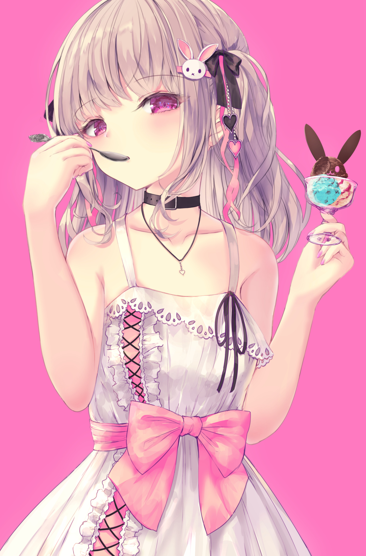 【插画美图】原神 椰羊甘雨 胡桃 双马尾兽耳少女 粉色系少女 插画特辑 P站美图-第2张